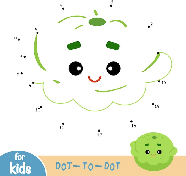 Numbers game education dot to dot game for children pattypan squash