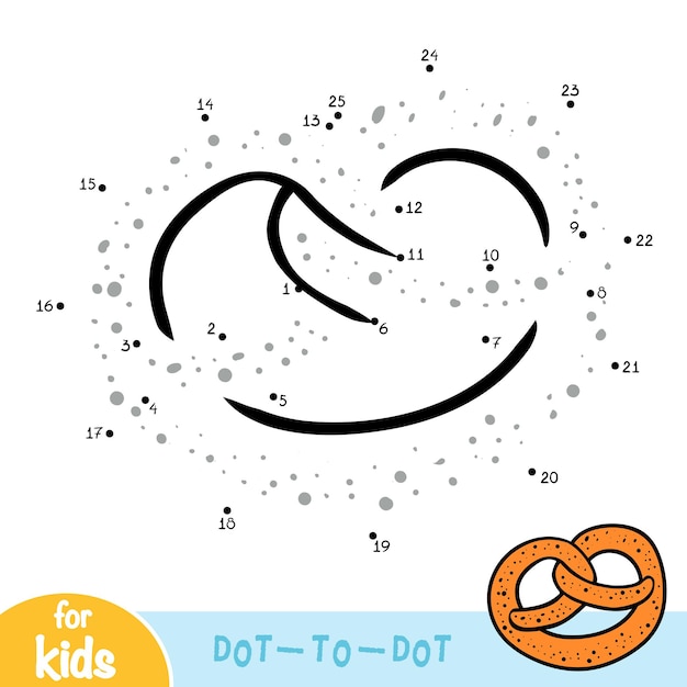 Numbers game, education dot to dot game for children, Pretzel