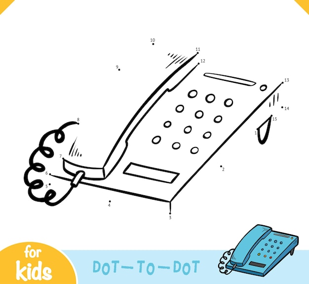 Vector numbers game education dot to dot game telephone