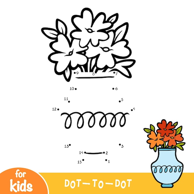 숫자 게임, 어린이를 위한 교육용 점 맞추기 게임, 꽃병