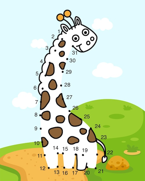 Vector numbers game education game and coloring book for children vector illustration