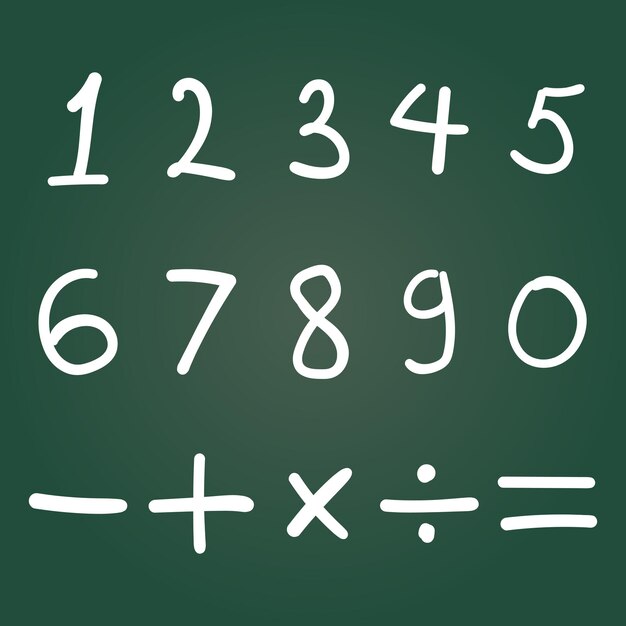 Vettore icona dei numeri in stile disegnato a mano illustrazione vettoriale dei numeri su sfondo isolato