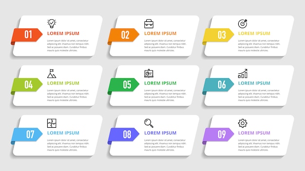 Numbers Infographic for Business Options, Steps, Processes