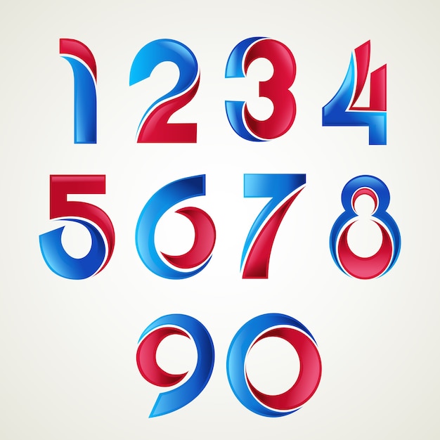 Numbers logo icons set.