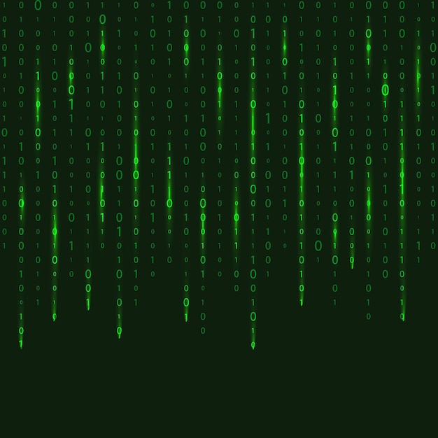 画面上の数字 バイナリ コードのデジタル ストリーム バイナリ コード マトリックス ワン ゼロ