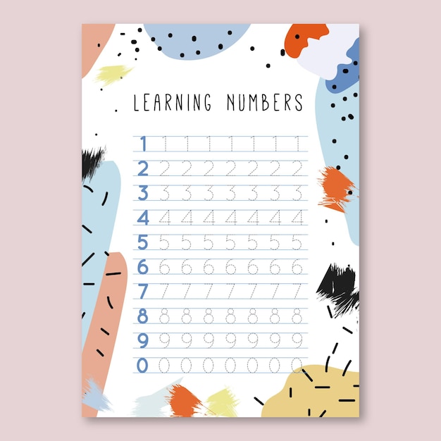 Vector numbers tracing template