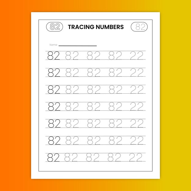 Numbers tracing worksheet for children