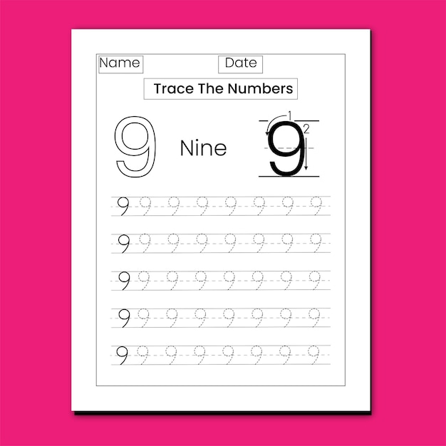 Numbers tracing worksheet for kids