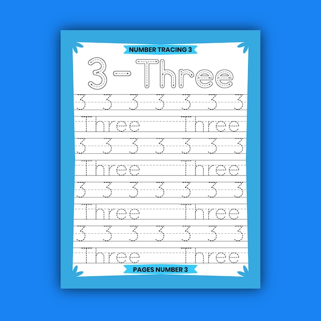 Numbers tracing worksheet for kids.