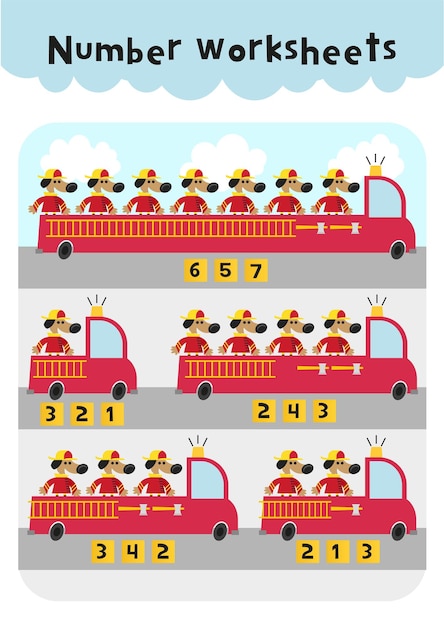 Numbers-werkblad voor kinderen numbers-werkblad numbers matching-pagina