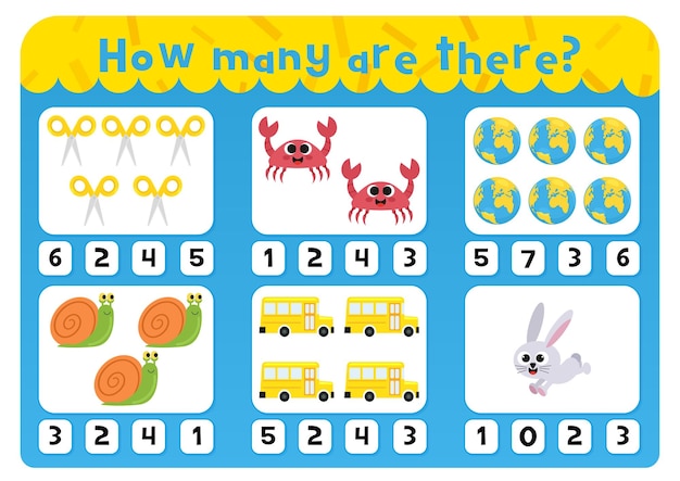 Vector numbers-werkblad voor kinderen numbers-werkblad numbers matching-pagina