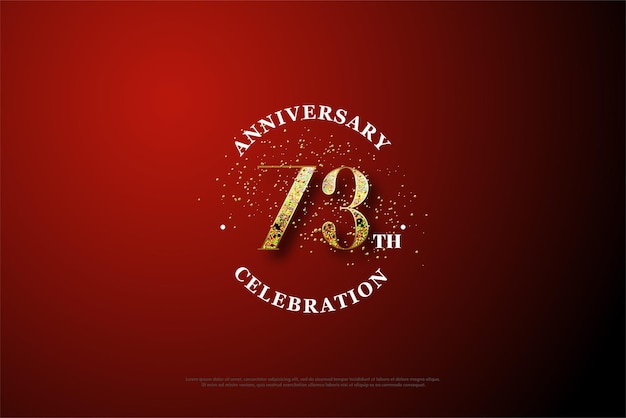 Vettore numeri avvolti in lussuosi glitter per la celebrazione del 73° anniversario