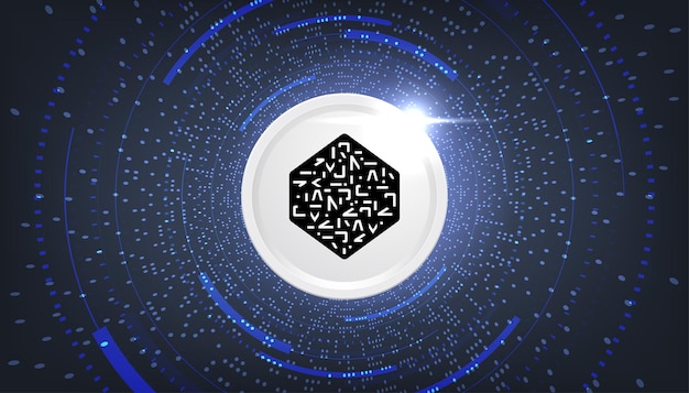 Numeraire NMR coin cryptocurrency concept banner background.