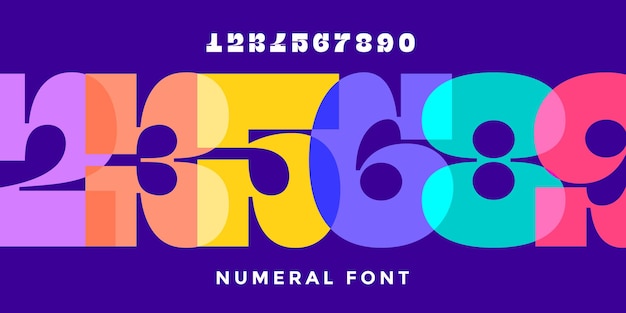 数字のフォント現代的な幾何学的なデザインの数字の数字のモダンなファットスタイル雑誌の表紙のポスターバナーのトレンディなタイポグラフィベクトルイラスト