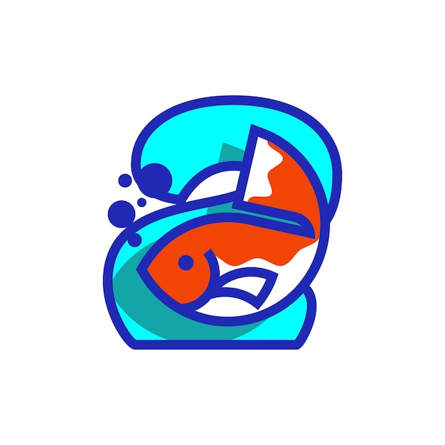 Vector numeric 2 fish logo