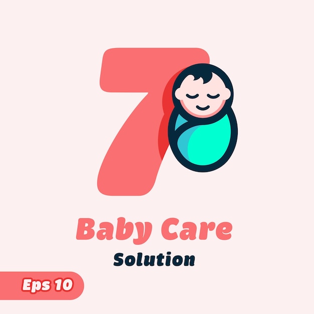 Numeriek 7 babyverzorgingslogo
