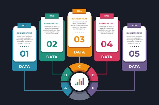 Vector numerieke infografische sjabloon voor bedrijfslijsten