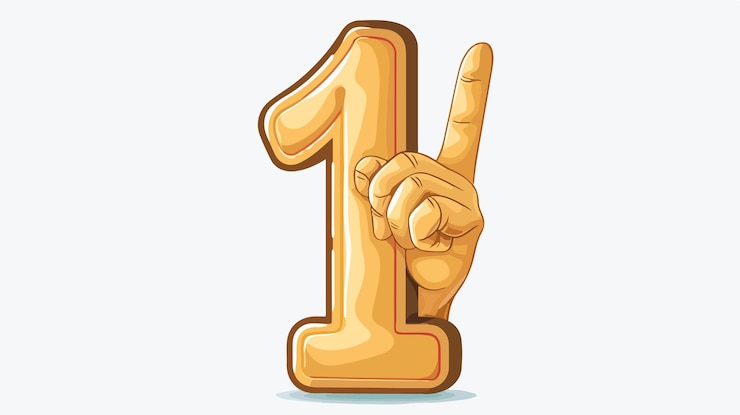 Vector nummer 1 foam finger fan vector op witte achtergrond