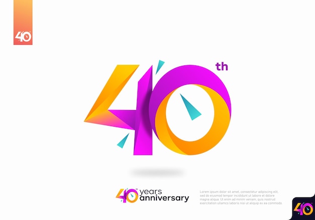 Nummer 40 logo pictogram ontwerp, 40e verjaardag logo nummer, verjaardag 40