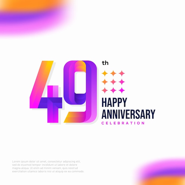 Nummer 49 logo pictogram ontwerp, 49 jaar verjaardag logo nummer, verjaardag 20