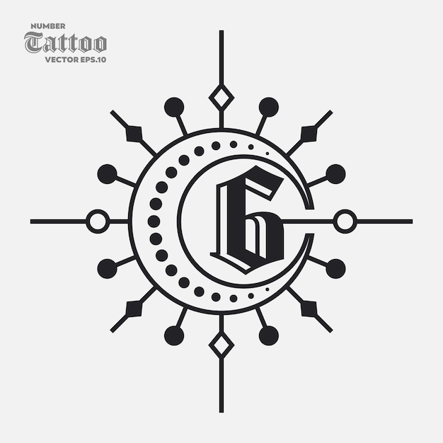 Nummer 6 tatoeage-logo