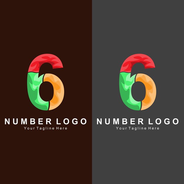 Nummer 6 zes logo ontwerp premium pictogram vectorillustratie voor bedrijf banner sticker product merk