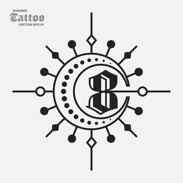 Nummer 8 tatoeage-logo