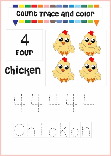 Nummer spoor en kleur kip nummer 4