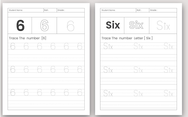 Vector nummer traceren en letters traceren oefening voor kinderen