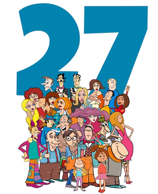 Vector nummer zevenentwintig met mensen stripfiguren