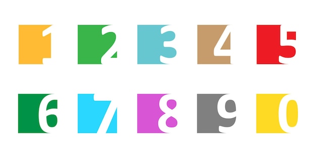 Nummers lettertype pictogram in vlakke stijl Typografie vectorillustratie op geïsoleerde achtergrond Cijfer typografisch teken bedrijfsconcept