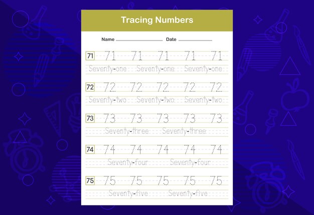 Nummers traceren werkbladen een educatief werkblad voor kinderen leer nummers