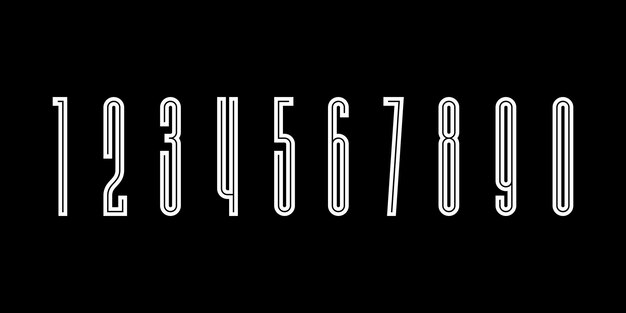 Nummerset vector lettertype alfabet modern dynamisch plat ontwerp met briljant kleurrijk voor uw uniek