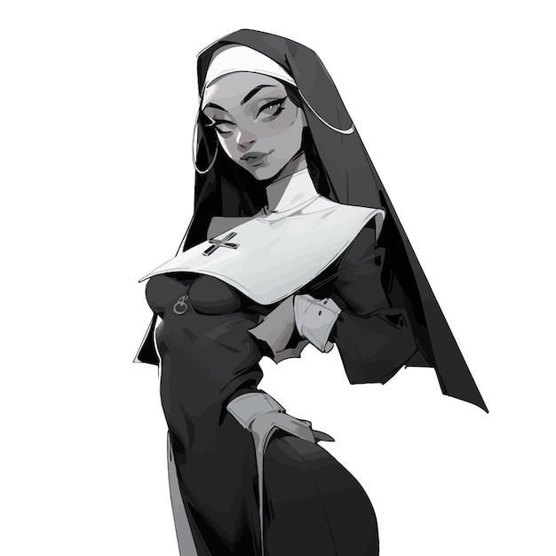 Vector nun character