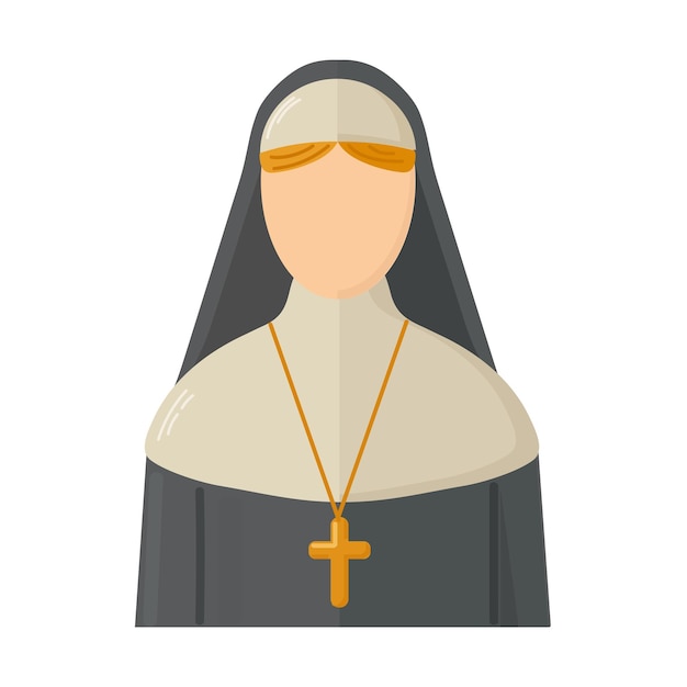 Vector nun icon clipart avatar logotype isolated vector illustration