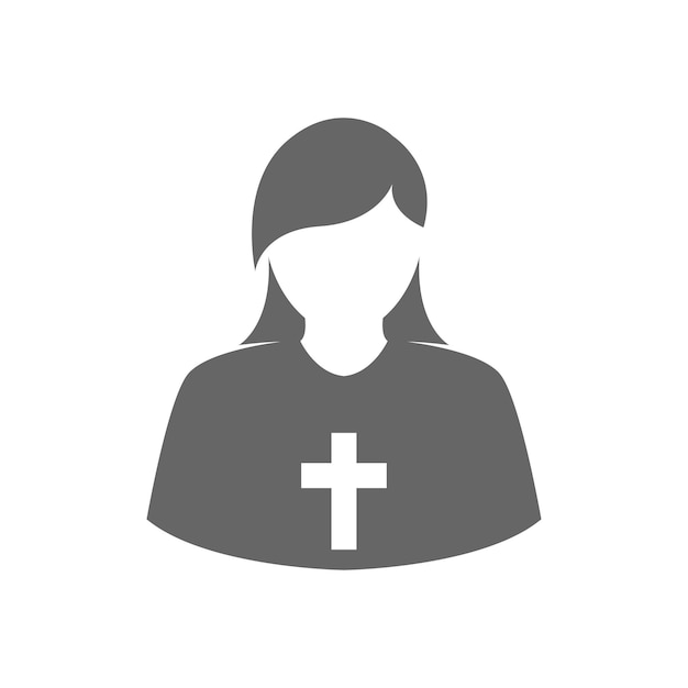 Nun icon logo design concept illustration