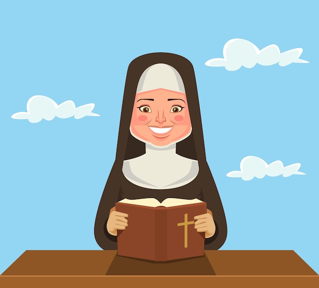 Nun reading the bible