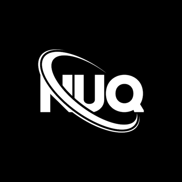 ベクトル nuq のロゴnuq の文字nuqの文字nu q のロゴデザインnu qのロゴのイニシャル円と大文字のモノグラムnu q テクノロジービジネスと不動産ブランドのタイポグラフィ