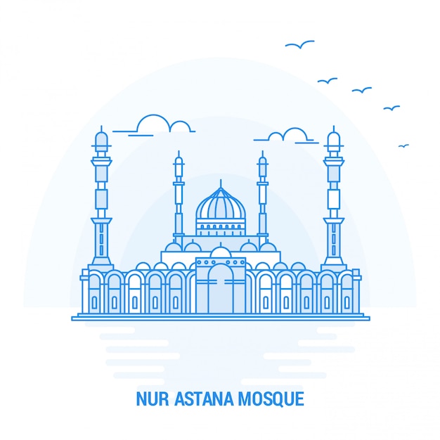 Nur astana mosque blue landmark