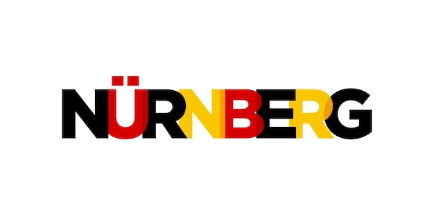 Современный и креативный векторный дизайн nurnberg deutschland с изображением города германии