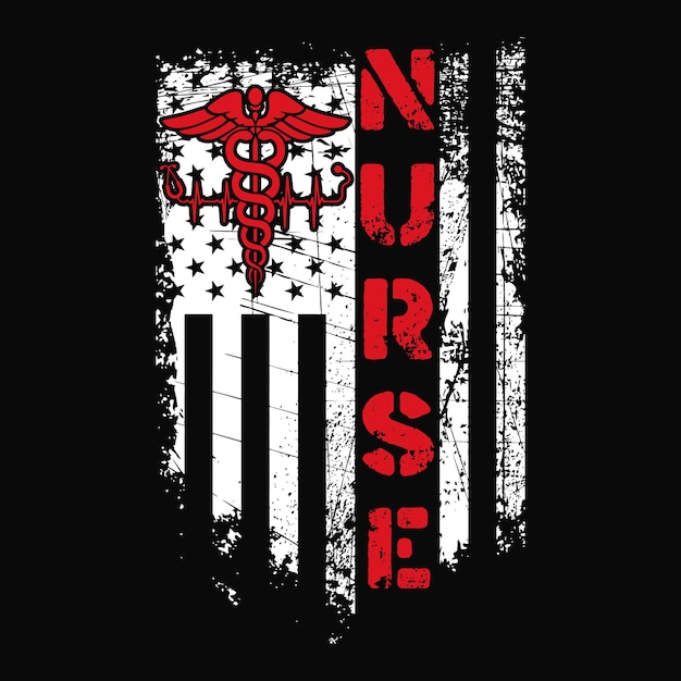 Vector nurse american flag shirthard working nurse4th of july nurse shirtnursing school shirtpatriotic