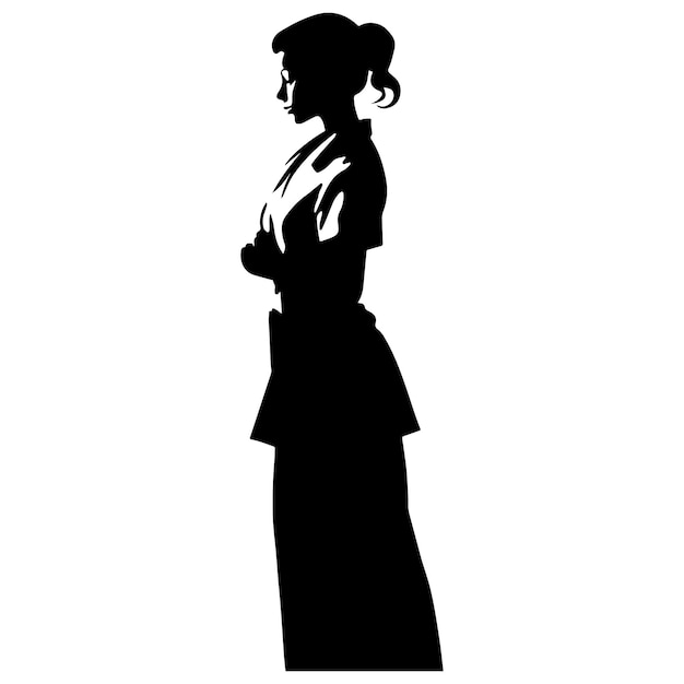 Vector nurse black silhouette vector