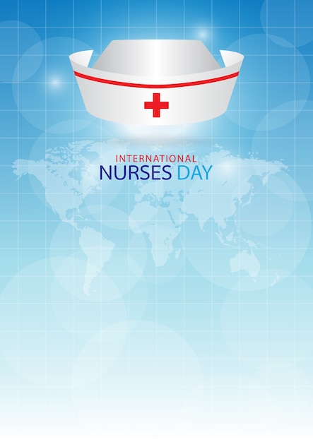 Nurse cap on blue background