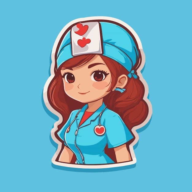Vettore vettore di cartoni animati di infermiere