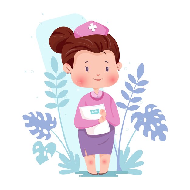 Vector nurse character concept  illustration with coronavirus health care