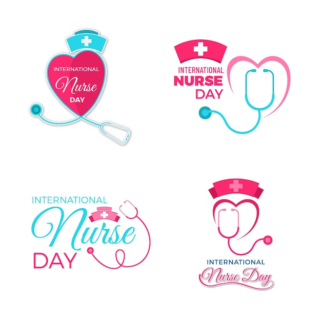 Nurse day vector set stethoscope illustration