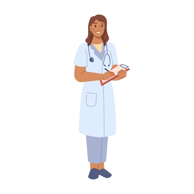 Vector nurse or doctor with documents