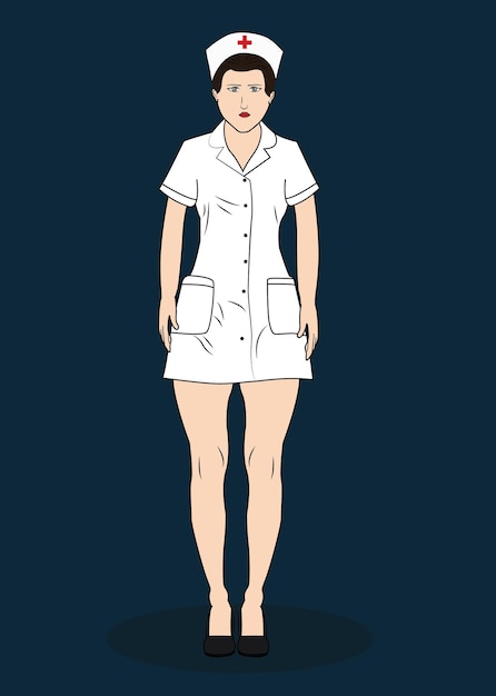 Vector a nurse front view cartoon character design vector illustration