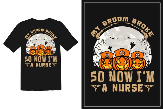 Vector nurse halloween t-shirt design