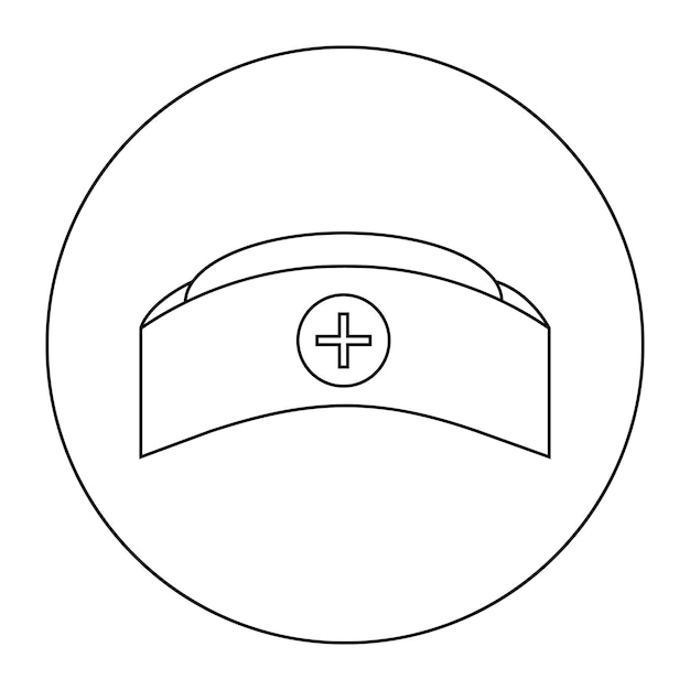 Vector nurse hat linear vector icon